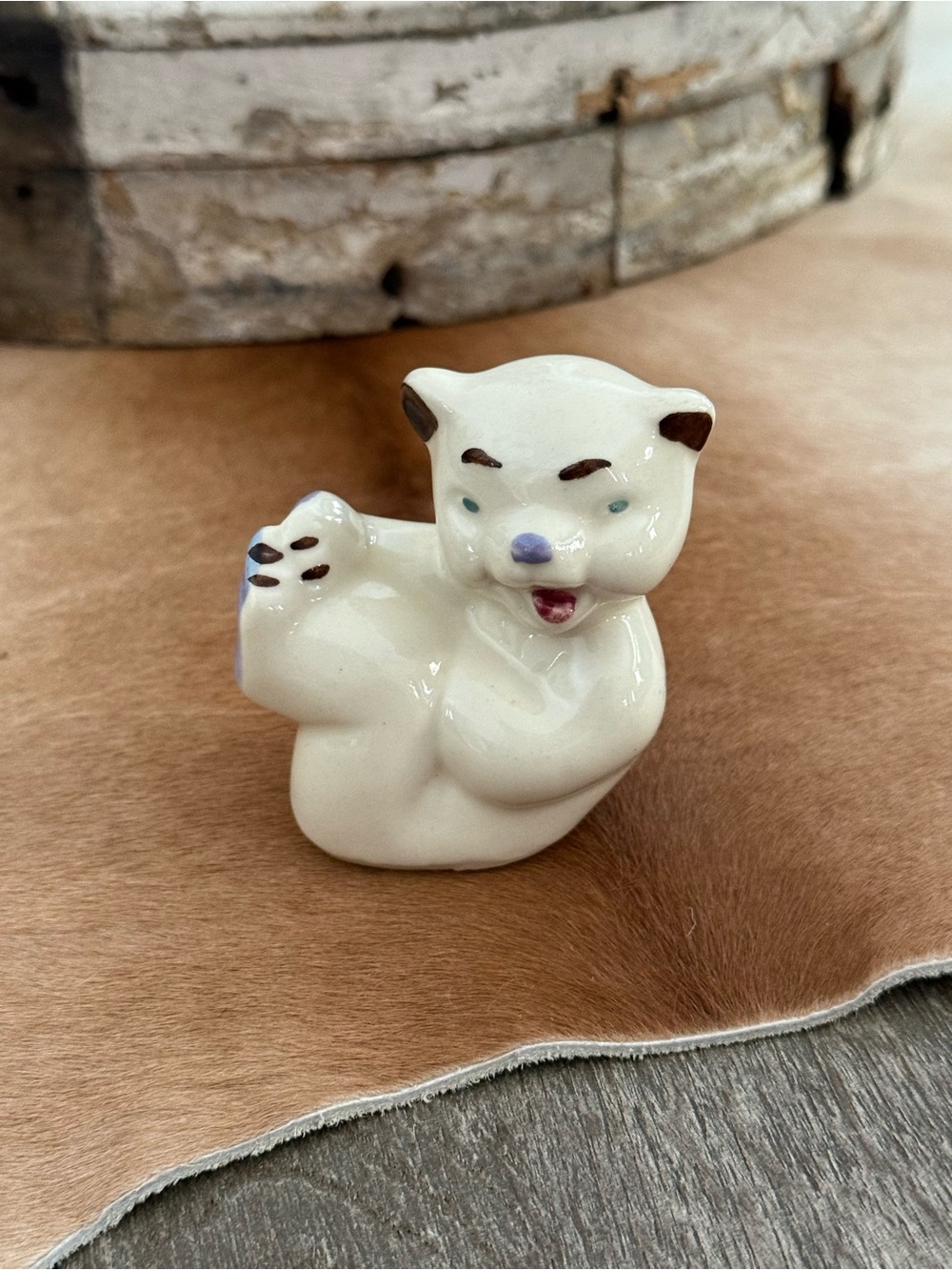 Vintage Shawnee Pottery Miniature Animal Series Tumbling Bear